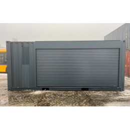 CONTENEDOR DE 20 PIES CON PERSIANA ENROLLABLE Y PUERTA DE ENTRADA RAL 7016 - NUEVO