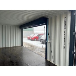 CONTENEDOR DE 20 PIES CON PERSIANA ENROLLABLE Y PUERTA DE ENTRADA RAL 7016 - NUEVO