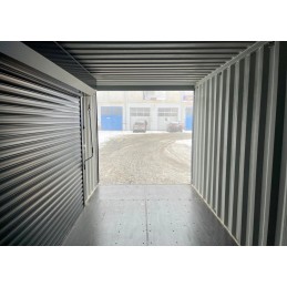 CONTENEDOR DE 20 PIES CON PERSIANA ENROLLABLE Y PUERTA DE ENTRADA RAL 7016 - NUEVO