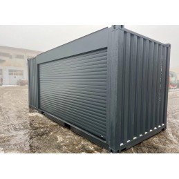 CONTENEDOR DE 20 PIES CON PERSIANA ENROLLABLE Y PUERTA DE ENTRADA RAL 7016 - NUEVO