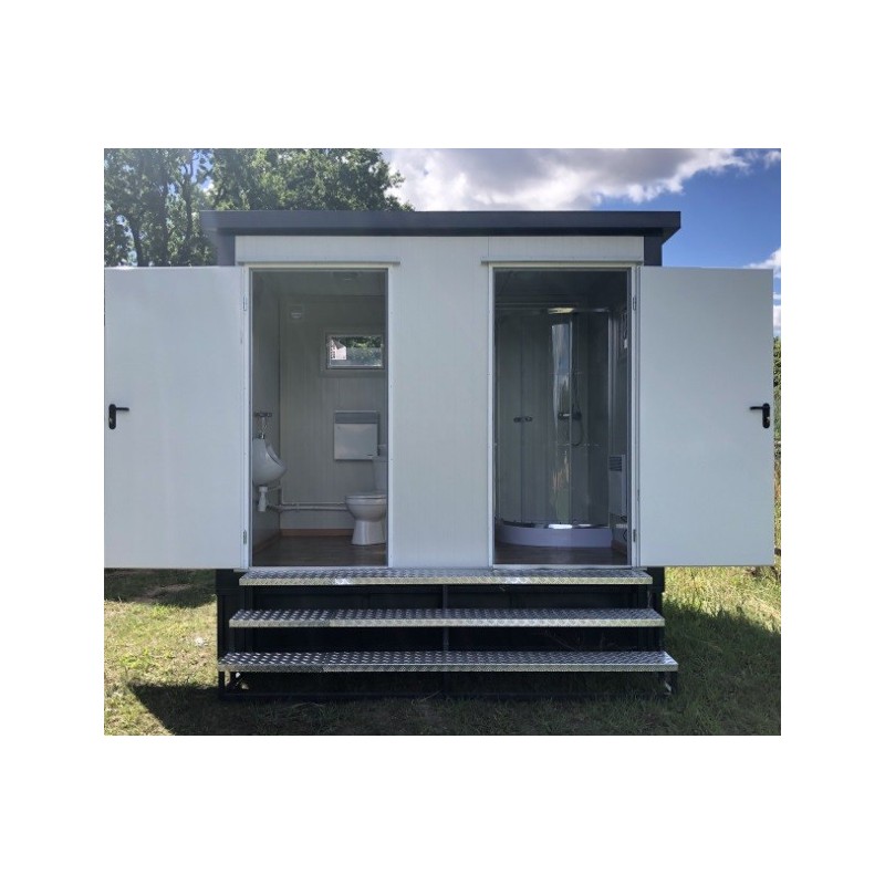 Contenedor sanitario + WC + ducha + cisterna