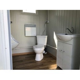 Contenedor sanitario + WC + ducha + cisterna