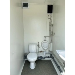 Contenedor Sanitario 3 Cabinas (WC, Urinario + Caldera, Ducha)