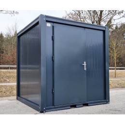 Contenedor sanitario accesible para personas con discapacidad, con rampa y agua caliente – RAL 7016