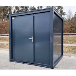 Contenedor sanitario accesible para personas con discapacidad, con rampa y agua caliente – RAL 7016